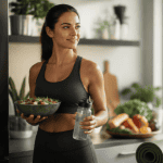 Femme sportive bruler les graisses ventre cuisine