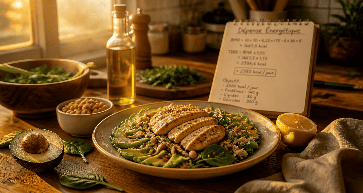 calculer la depense energetique salade quinoa poulet carnet