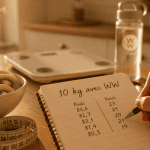 Combien de temps pour perdre 10 kg avec Weight Watchers carnet et fruits