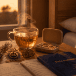 complements alimentaires pour dormir tisane et gélules sur table de chevet