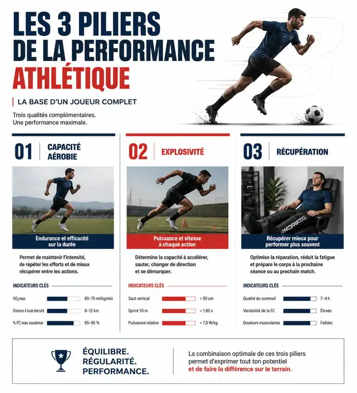 Infographie des piliers de la préparation physique au football