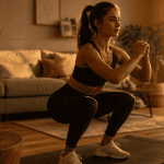 femmes fitness squat maison