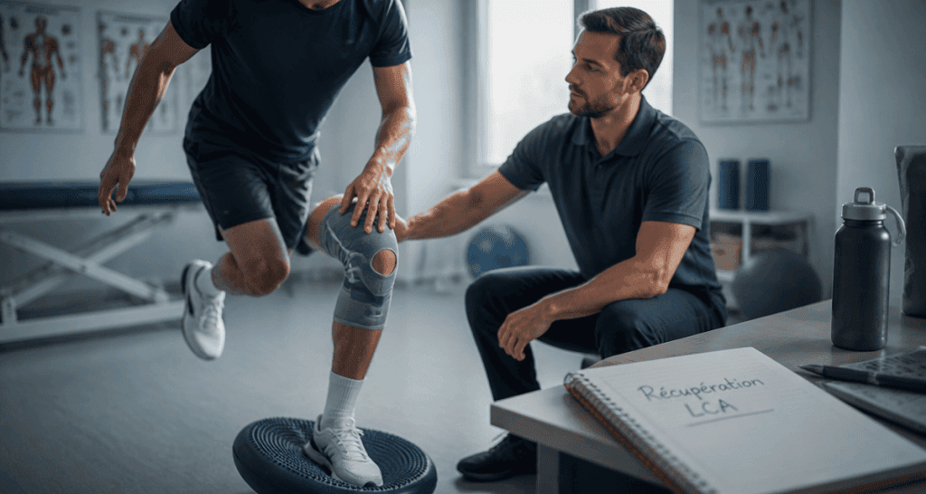 ligaments croisés genou combien de temps exercice rééducation
