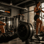 machine en salle de sport rameur vélo musculation