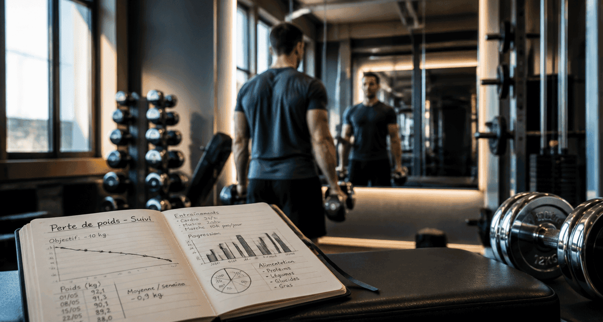 perte de poids homme carnet suivi salle de sport