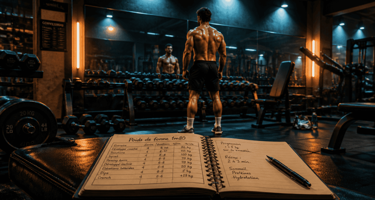 poids ideal homme 1m80 sportif entraînement