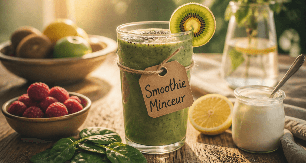 smoothie perte de poids vert graines chia kiwi