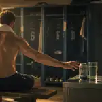 biere apres le sport dans un vestiaire sportif