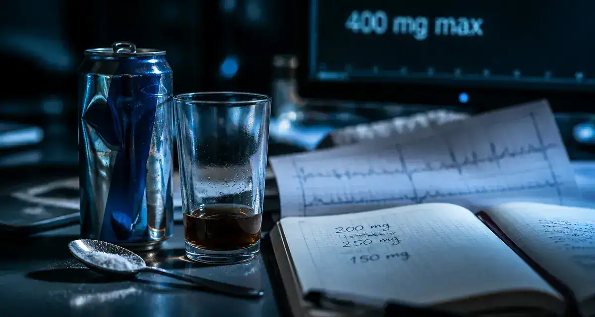 Boisson énergisante : effet sur le corps et risques cardiaques (mg de caféine).