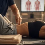 Diastasis ventre gonflé : test avec doigts au-dessus du nombril