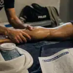 Élongation musculaire temps de guerison : poche de glace et kiné sur le mollet
