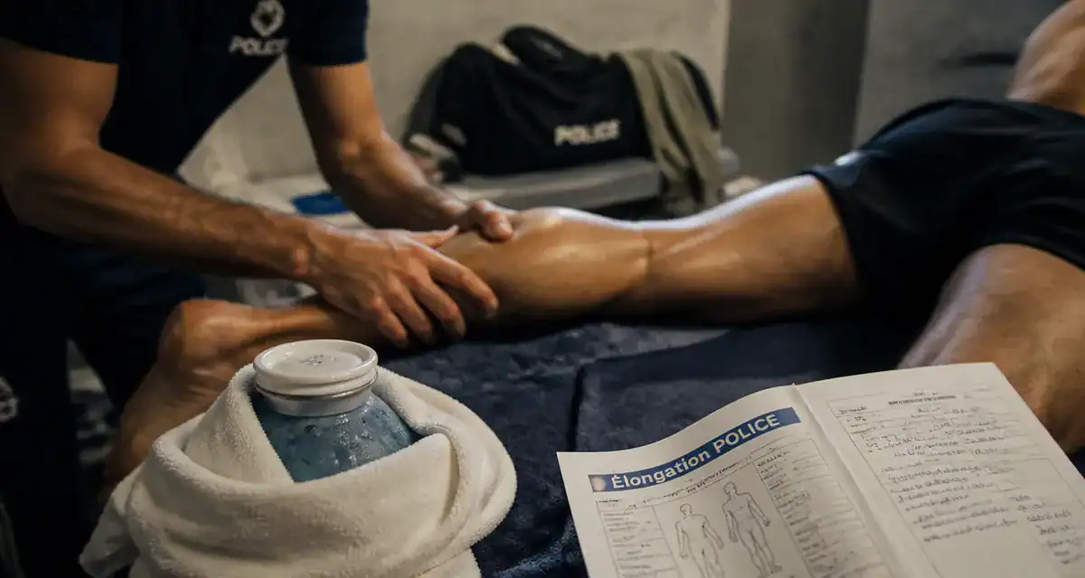 Élongation musculaire temps de guerison : poche de glace et kiné sur le mollet
