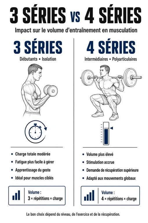 Comparatif 3 ou 4 séries musculation pour optimiser l'hypertrophie et la progression