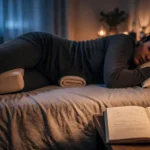 Position pour soulager sciatique : dormir sur le côté avec oreiller entre les genoux