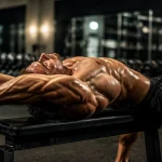 Pull over exercice sur banc, athlète, pectoraux et dos