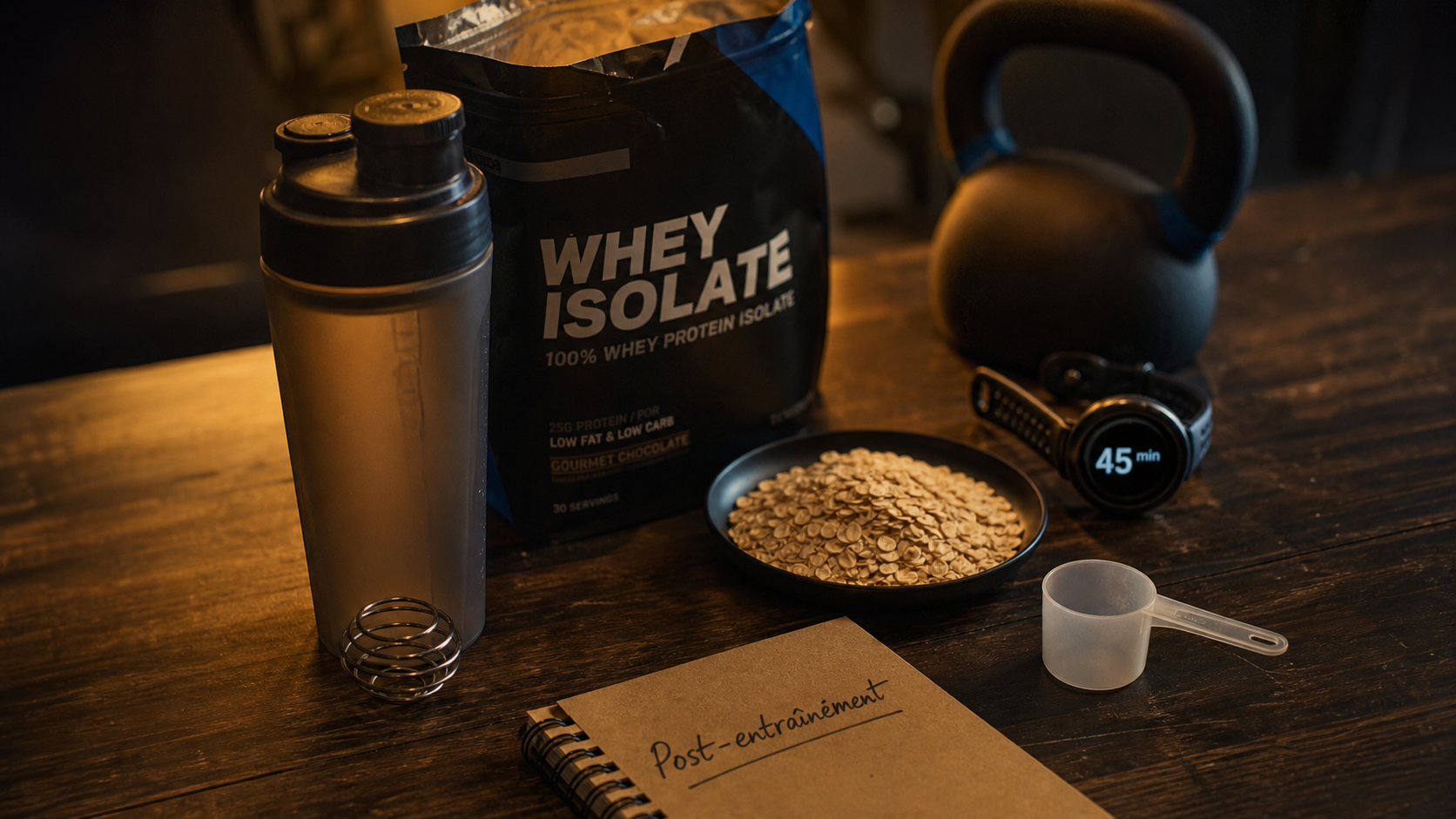 Quand prendre la proteine après entraînement : shaker whey et poste d’entraînement