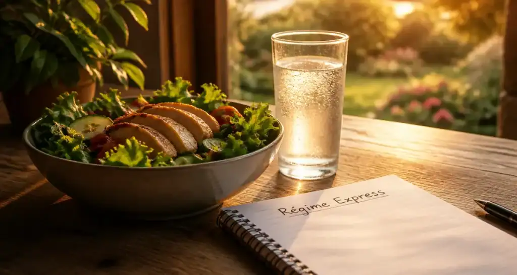 repas regime rapide et efficace salade poulet