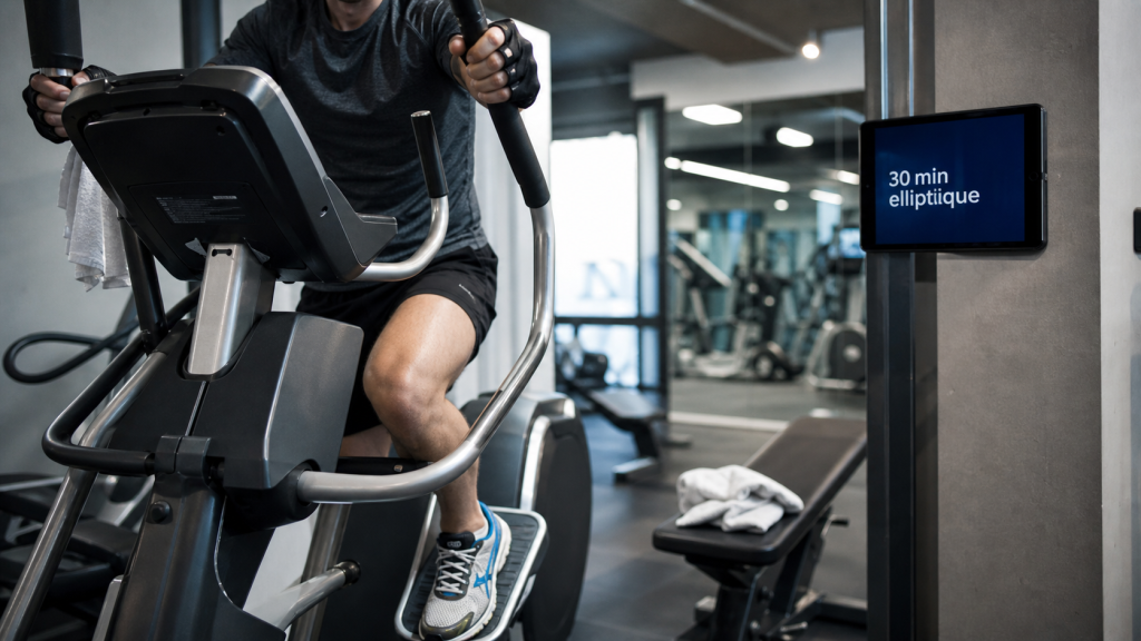 30 minutes de velo elliptique par jour : effort sur vélo elliptique en salle