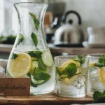 Boisson pour perdre du ventre : eau citron-menthe-concombre hydratante