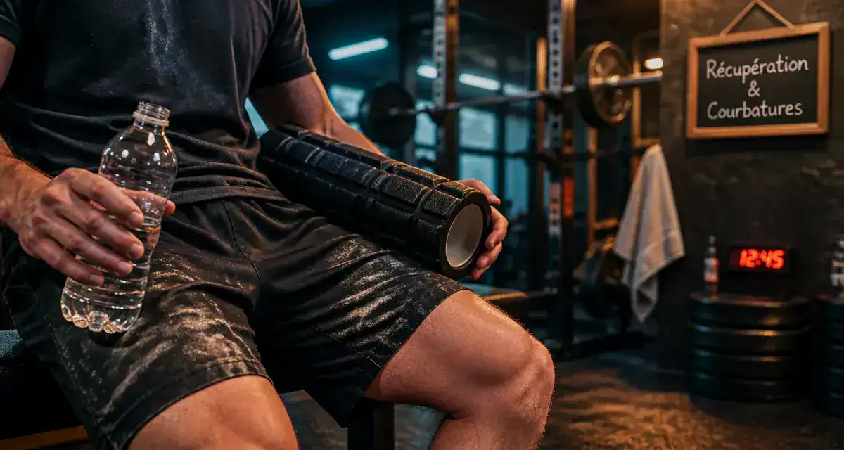 Courbatures apres musculation bon signe : récupération et rouleau de massage