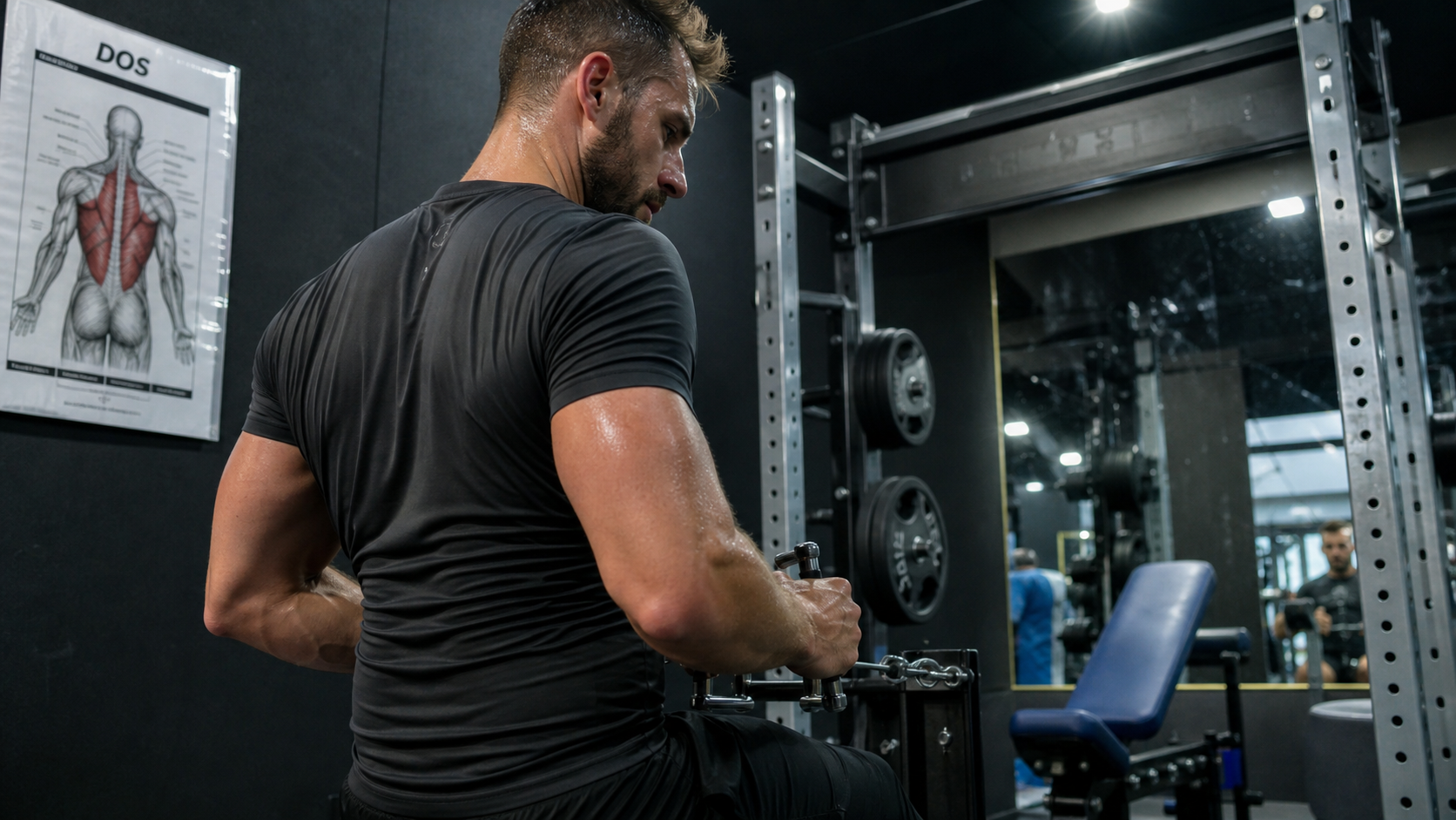 Dos musculation : tirage à la poulie basse, omoplates rétractées