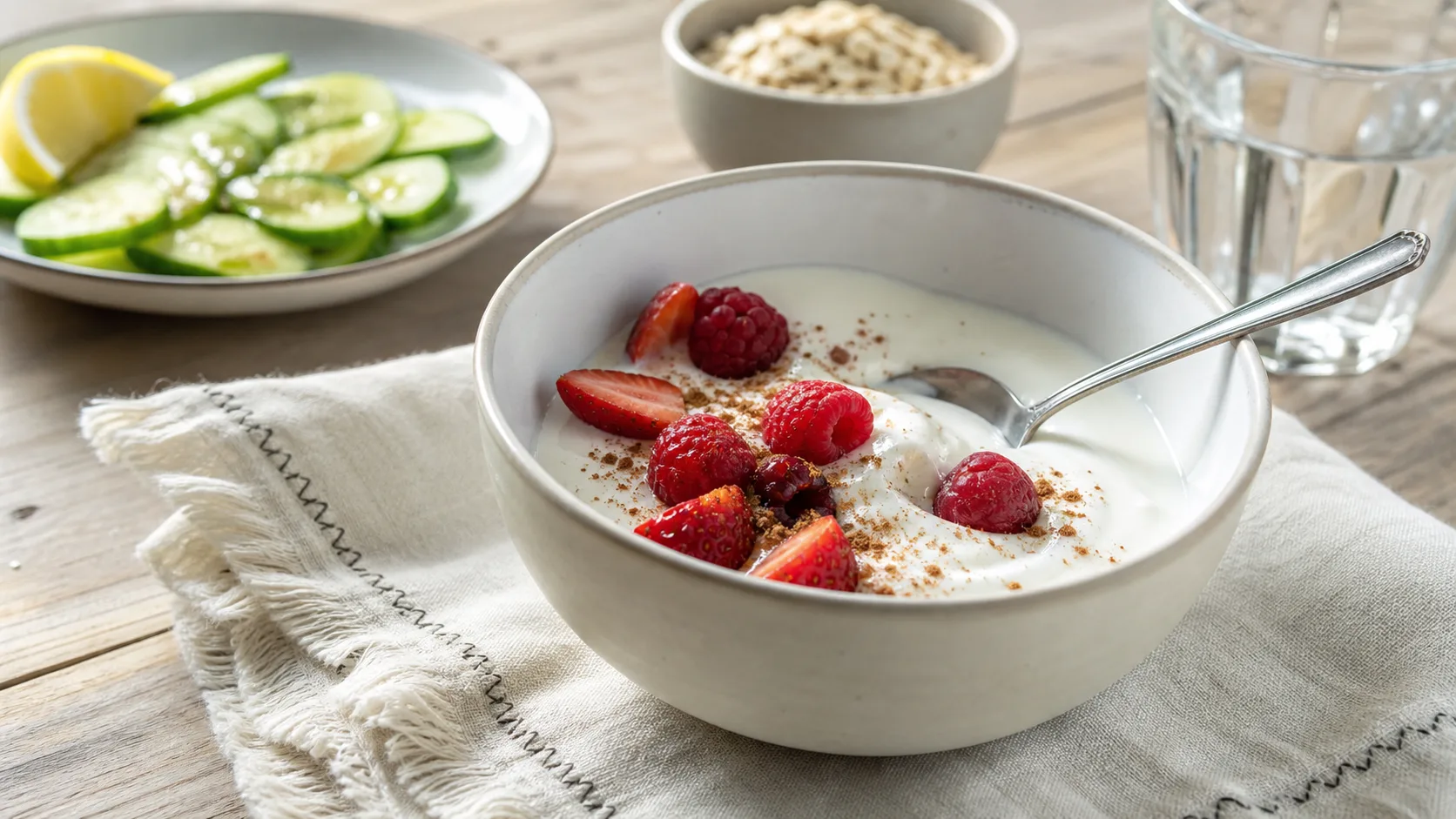 Régime au fromage blanc : bol de fromage blanc et fruits rouges