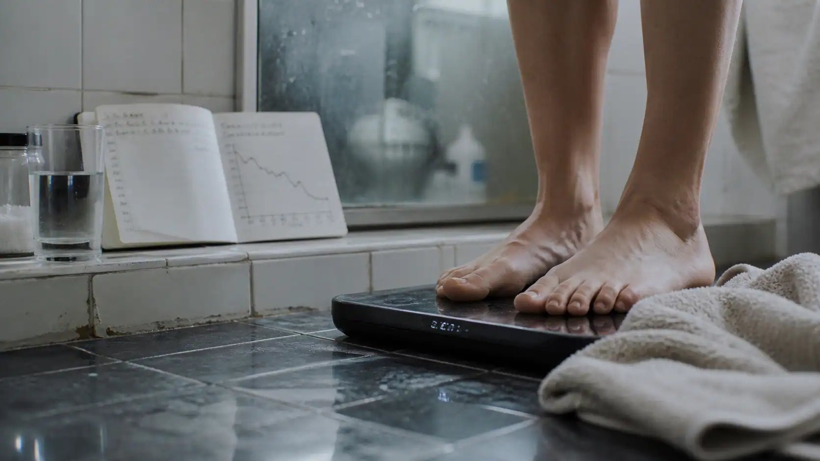 Se peser tous les jours fait grossir : balance numérique en salle de bain, stress et eau