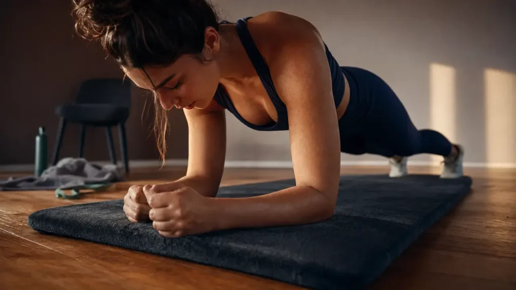 Seance de renforcement musculaire à la maison : planche gainage