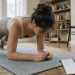 Seance de renforcement musculaire maison : planche sur tapis