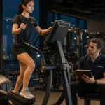 Vélo elliptique avis kiné : genoux et dos en salle de sport