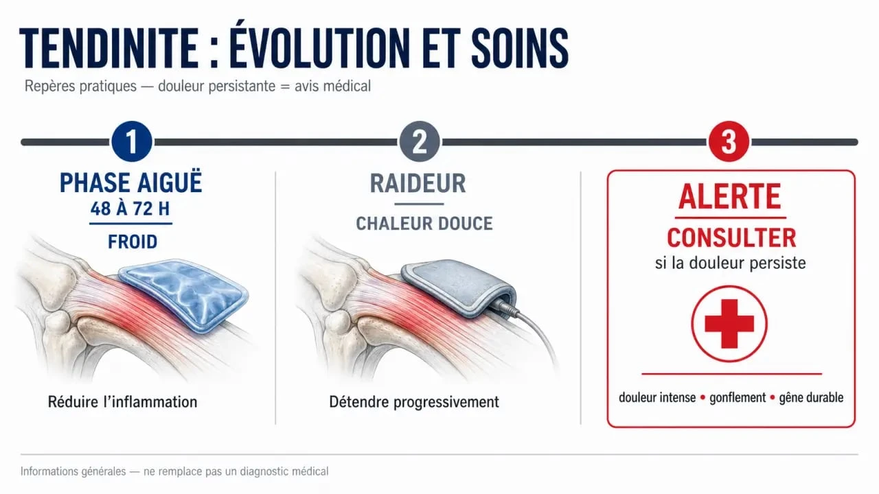 Tendinite mettre du chaud ou du froid : frise chronologique pour savoir quand choisir le froid puis la chaleur