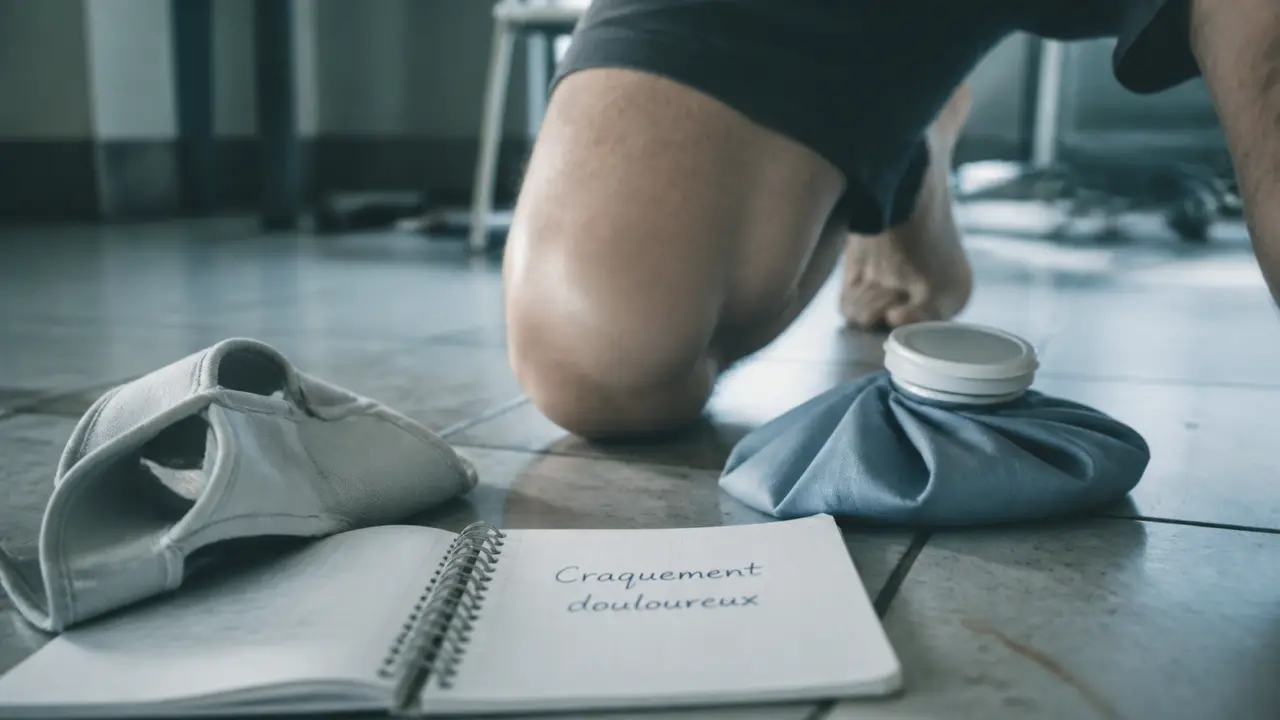 Genou qui craque et douleur : gonflement et blocage après torsion