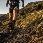Plan entrainement trail 40 km : coureur trail sur sentier rocailleux