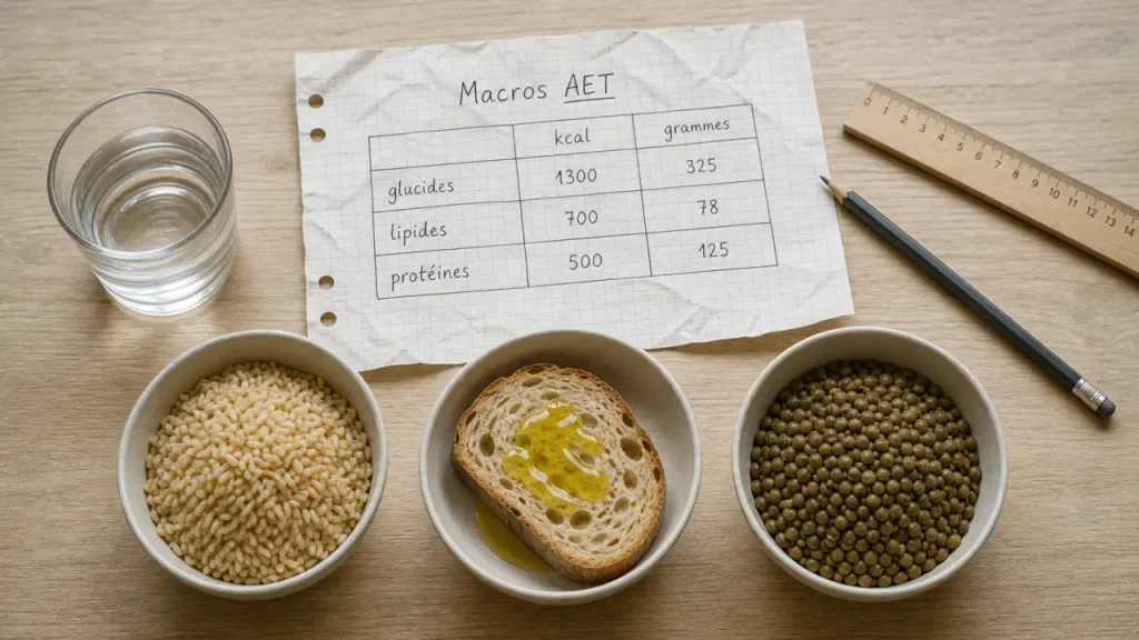 Glucides, lipides et protéines : 4 kcal, 9 kcal et repères d’apport à connaître