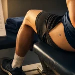 Tendinite moyen fessier exercices : patient en kinésithérapie près du grand trochanter