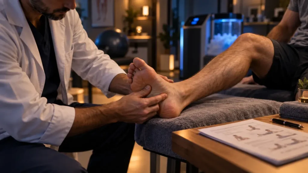 Kinésithérapie du pied : techniques de rééducation et exercices pour retrouver une marche fluide