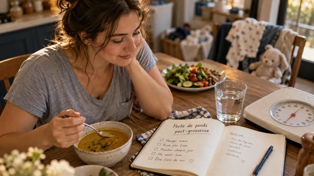 Perdre du poids après grossesse demande du temps : pourquoi la balance ralentit après les premiers kilos