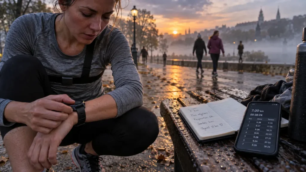 Temps moyen course 7 km femme : 49 minutes à 7 min/km, mais ce n’est pas une note