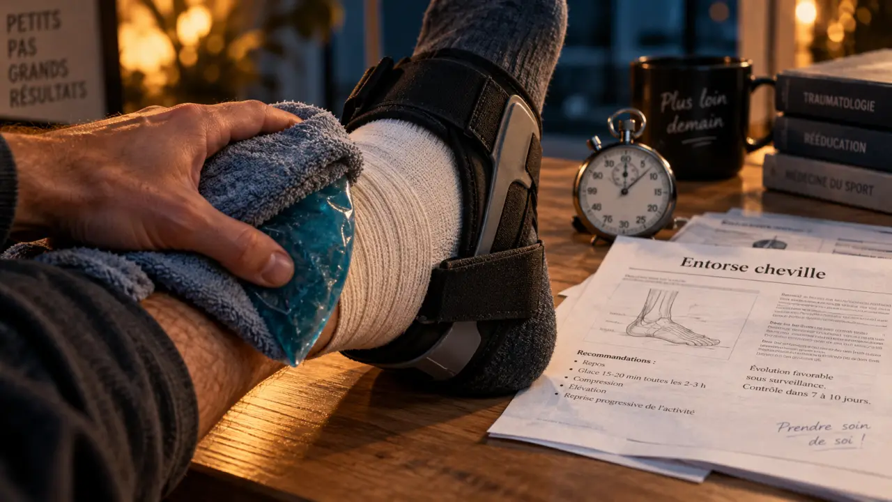 Entorse cheville durée : bandage et attelle pour remarcher et reprendre le sport