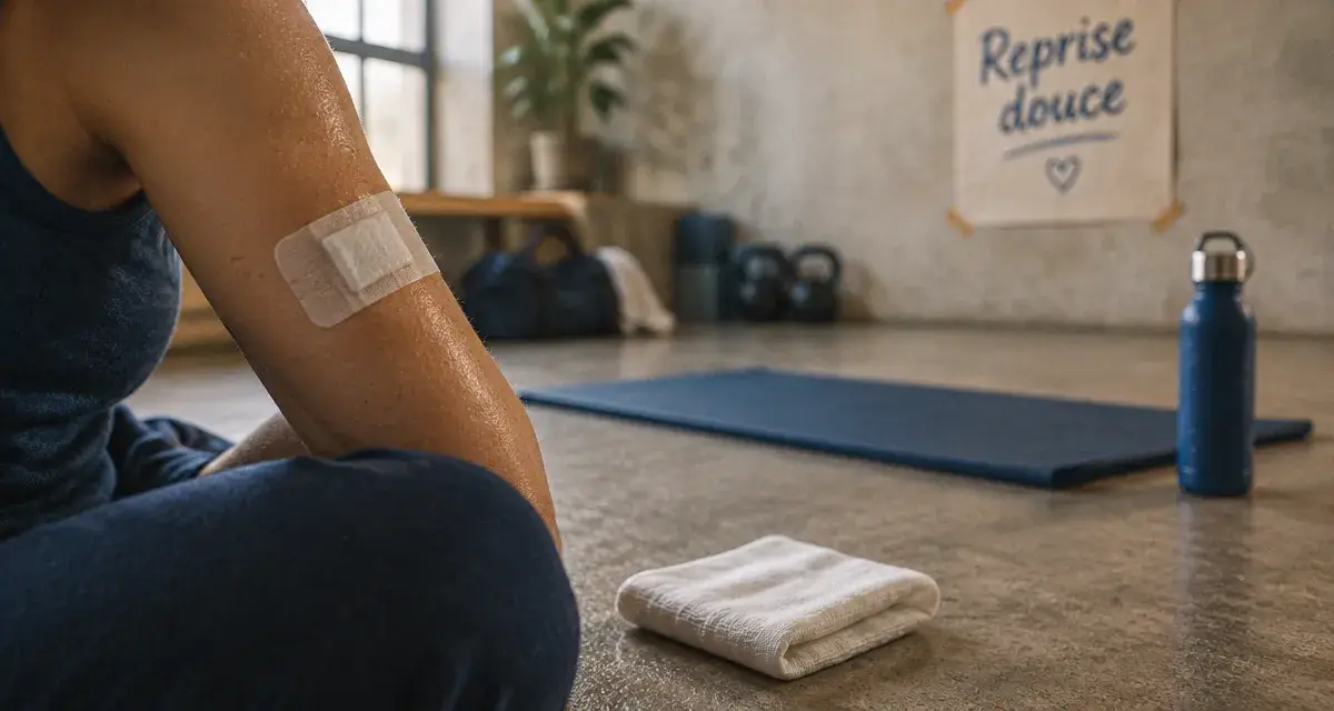 Peut on faire du sport après une prise de sang : pansement bras, reprise douce